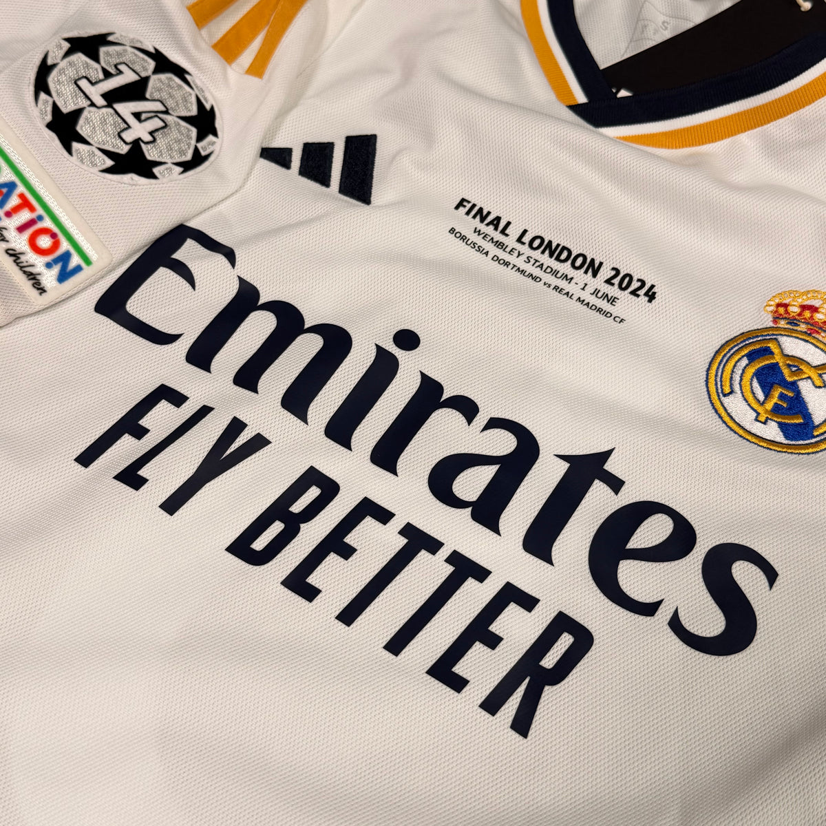 2024 Real Madrid Home Shirt Bellingham 5 CL Final [New] — Looking after your new Real Madrid football shirt | The Vault