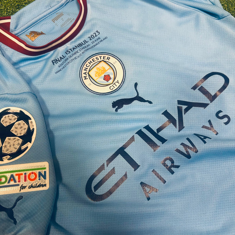 2023 Manchester City Home Shirt Istanbul Final Treble [Excellent] S