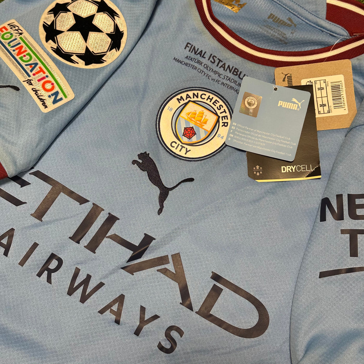 2023 Manchester City Home Shirt Rodrigo 16 Istanbul Final Treble [New]