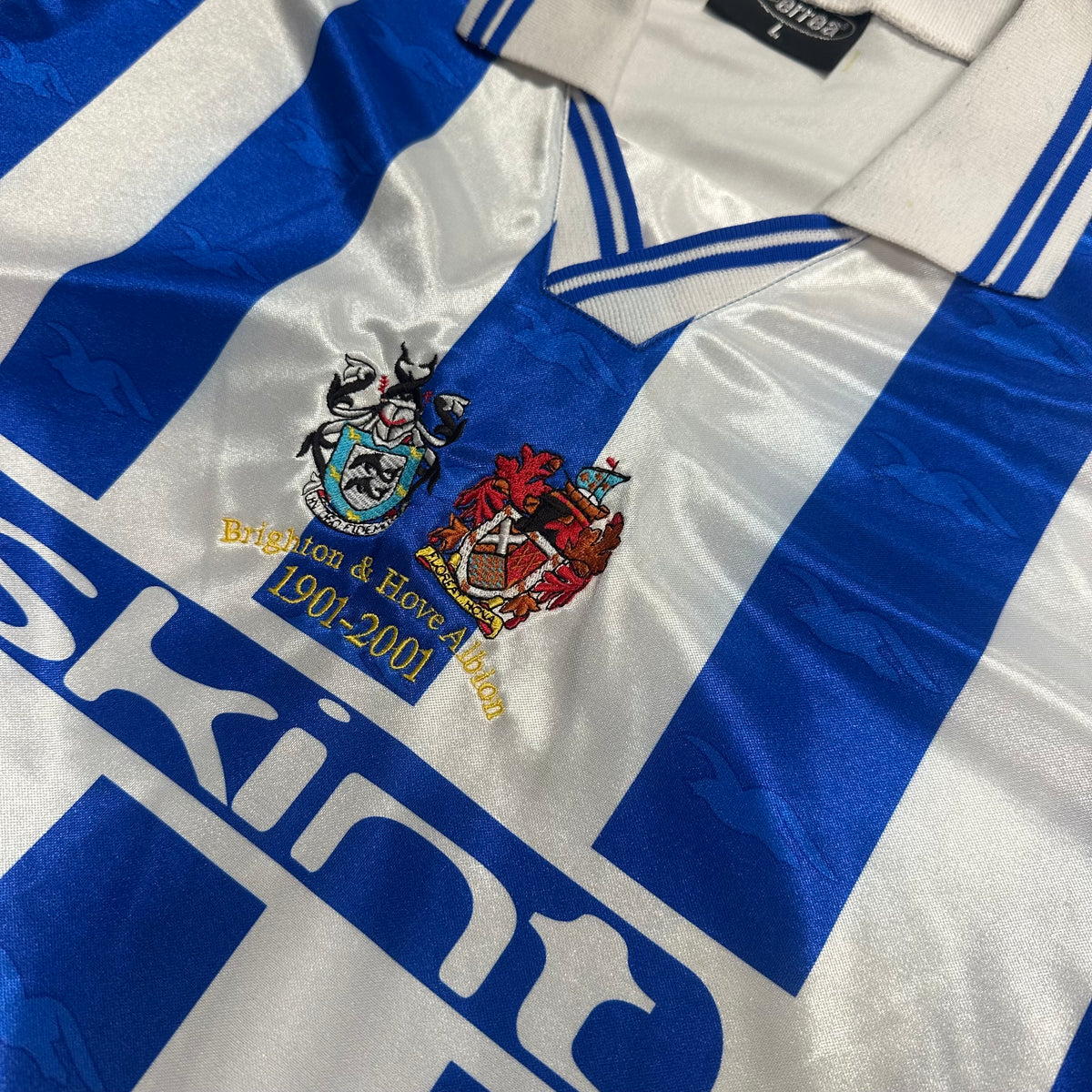 2001-02 Brighton & Hove Albion Home Centenary Shirt [Excellent] — How we grade our retro Brighton & Hove Albion shirts | The Vault