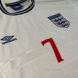 1999-01 England Home Shirt Beckham 7 [Excellent] M