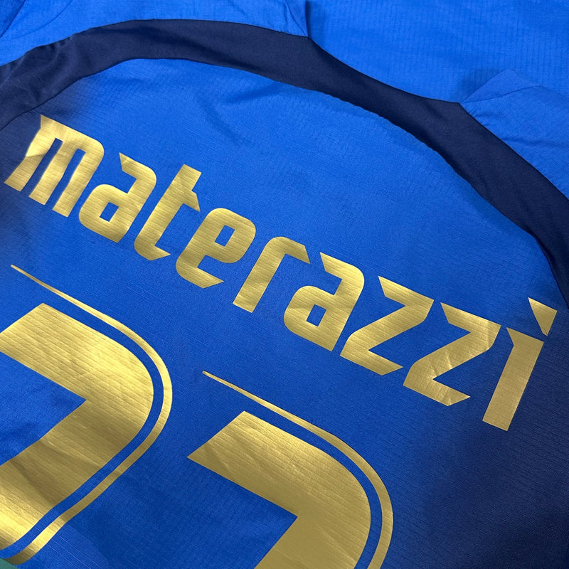 2006 Italy Home Shirt Marco Materazzi 23, World Cup Winners [Excellent] L