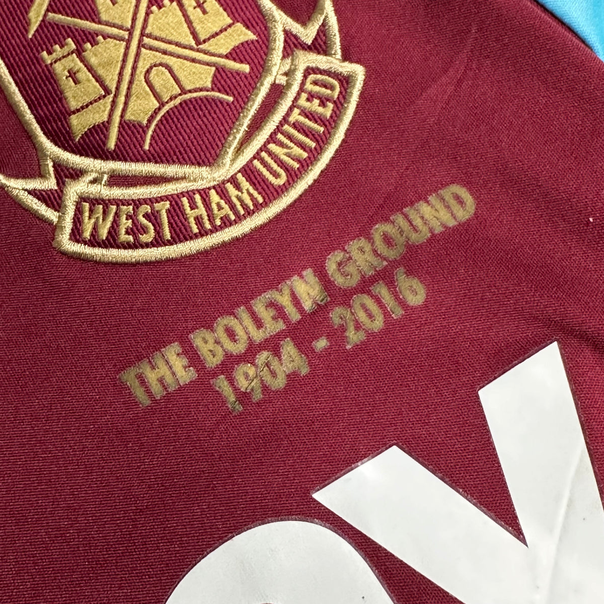 2015-16 West Ham Home Shirt PL badges [Excellent] S — Looking after your West Ham United Home jersey | The Vault