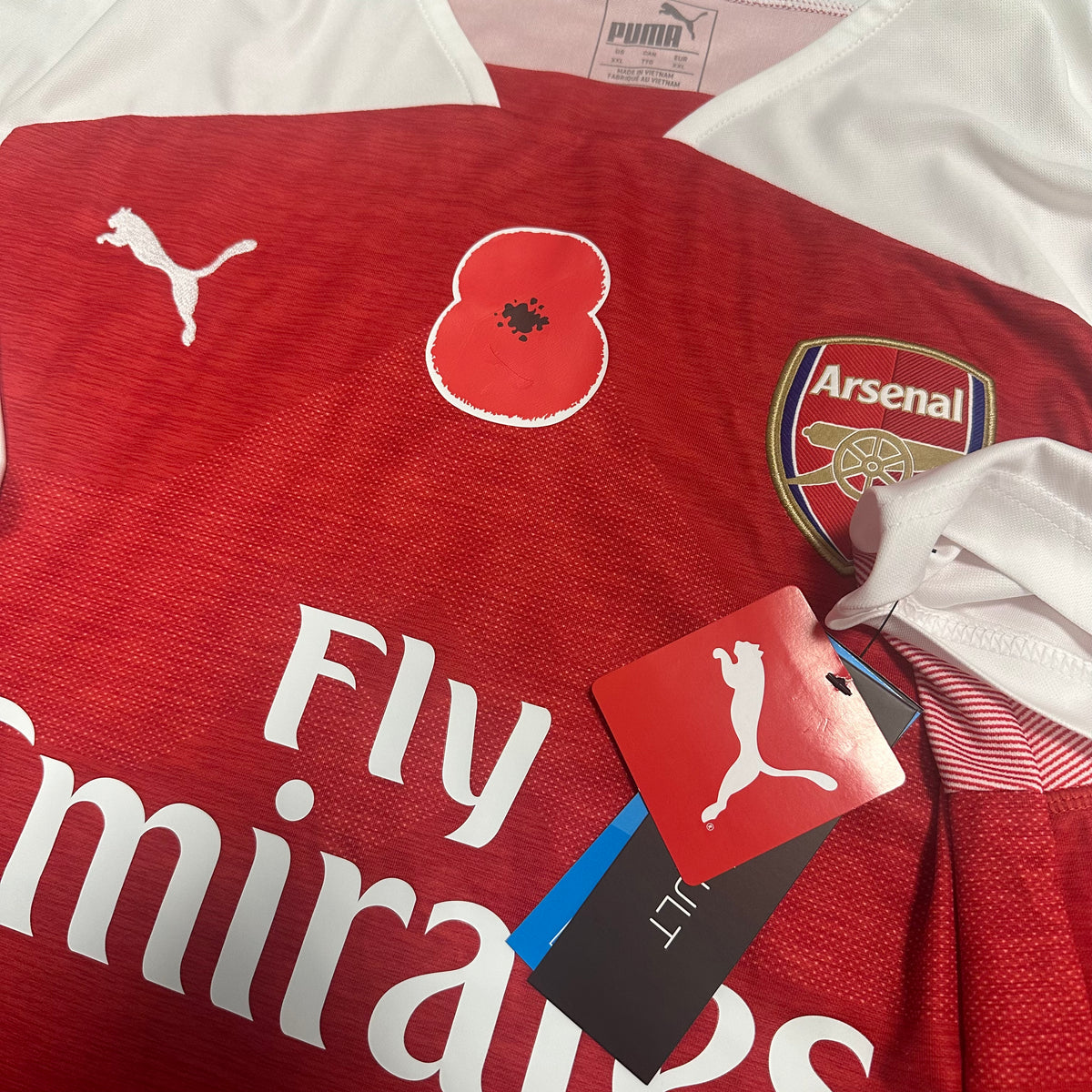 2018-19 Arsenal Home Shirt Poppy Edition [New] XXL — Looking after your new Arsenal Home shirt | The Vault