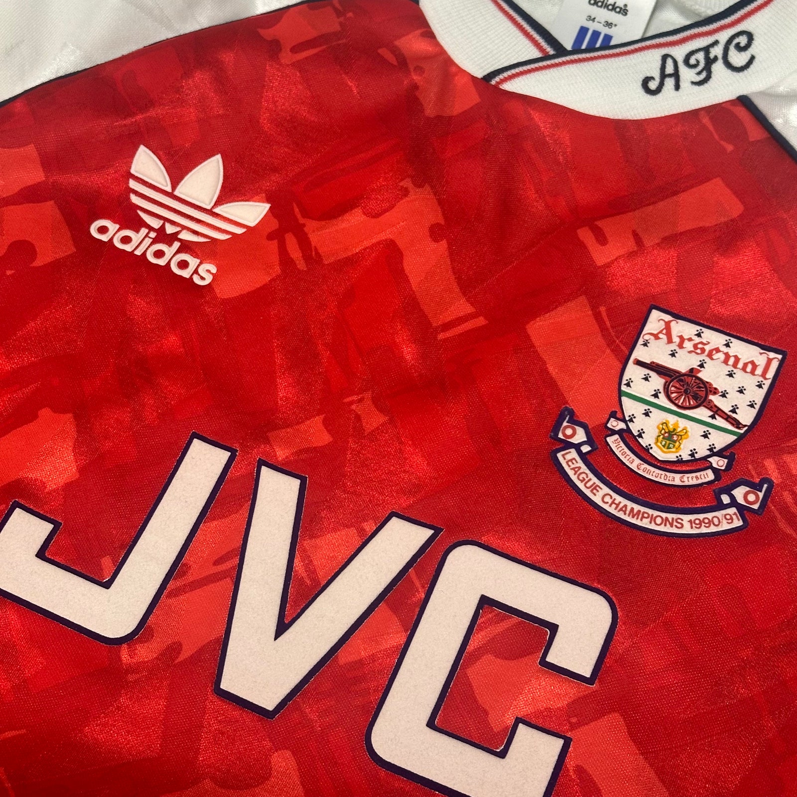 Arsenal 1990-92 Home Shirt | Adidas JVC