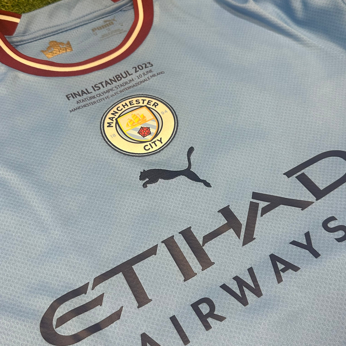 2023 Manchester City Home Shirt Haaland 9 Istanbul Final Treble [Excellent] M — Looking after your Manchester City Home jersey | The Vault