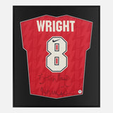 Framed Ian Wright Signed Shirt, Arsenal 8 Kit [Lite]