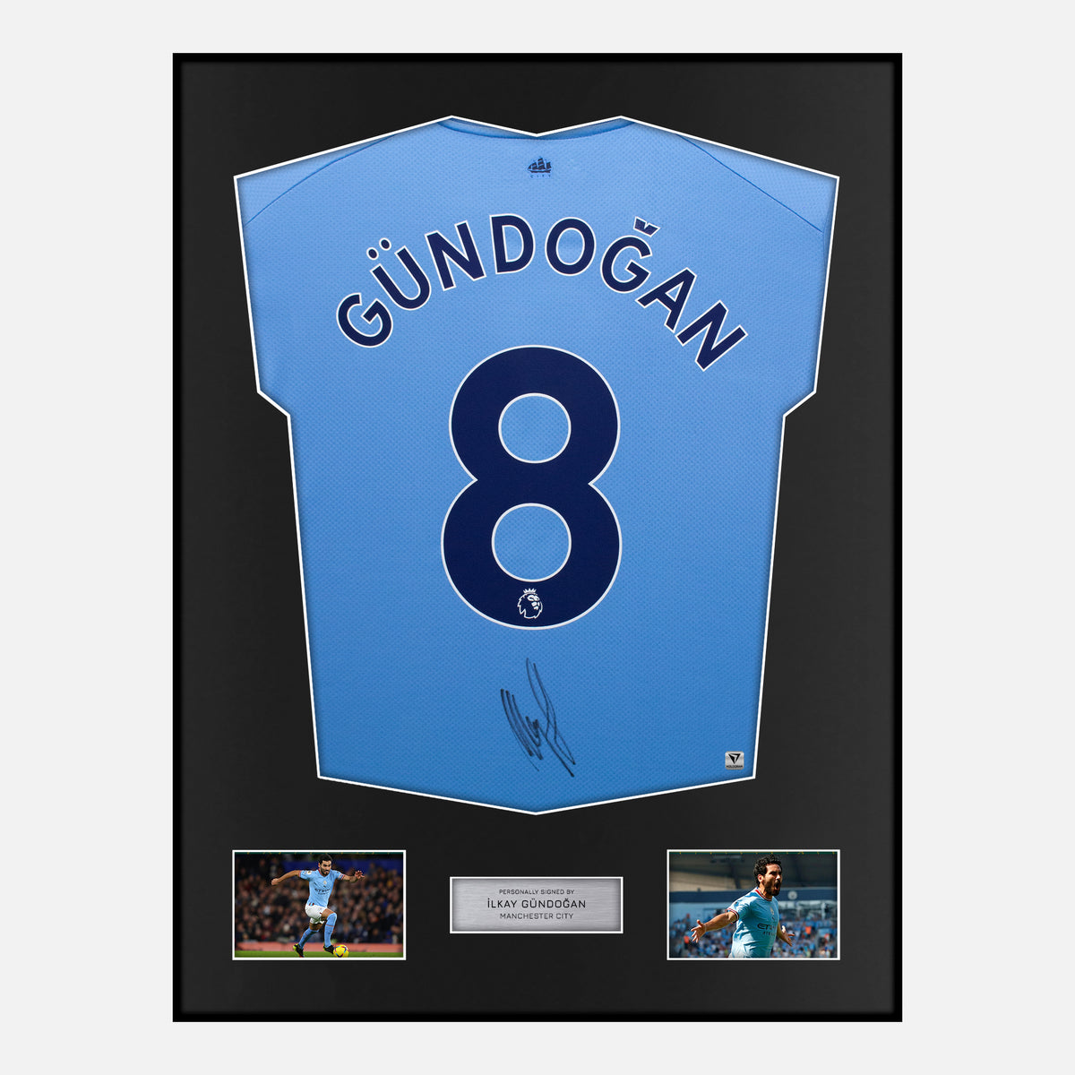 Framed İlkay Gundogan Signed Manchester City Shirt 2022-23 Home [Classic] — Verified autograph with NFC and certificate | The Vault