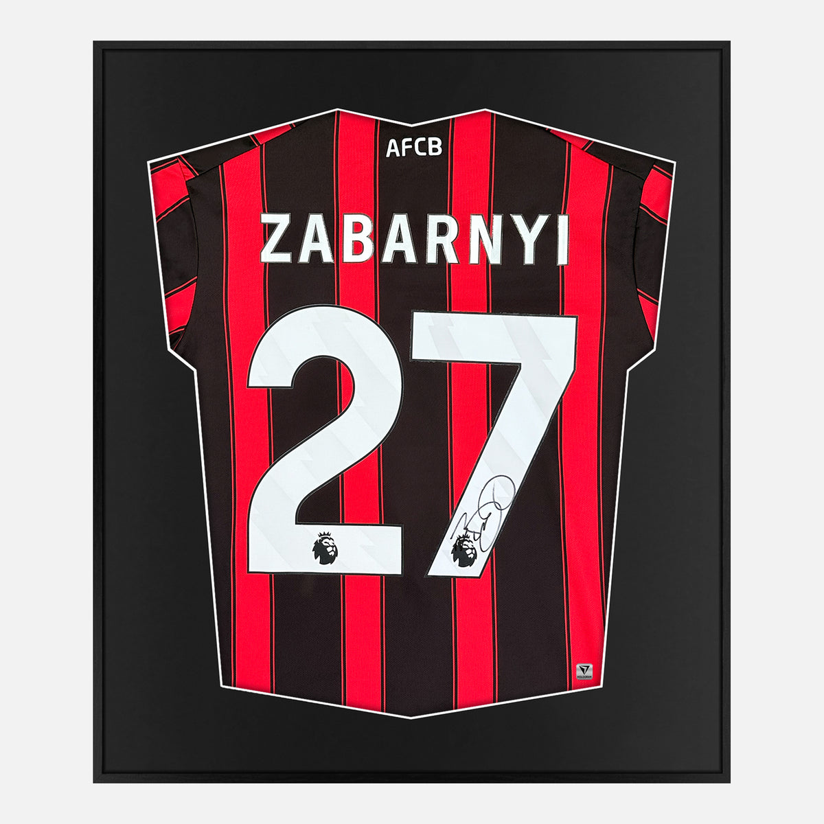 Framed Zabarnyi Signed Shirt, Bournemouth Home [Lite] — Authentic signature with NFC and COA | The Vault