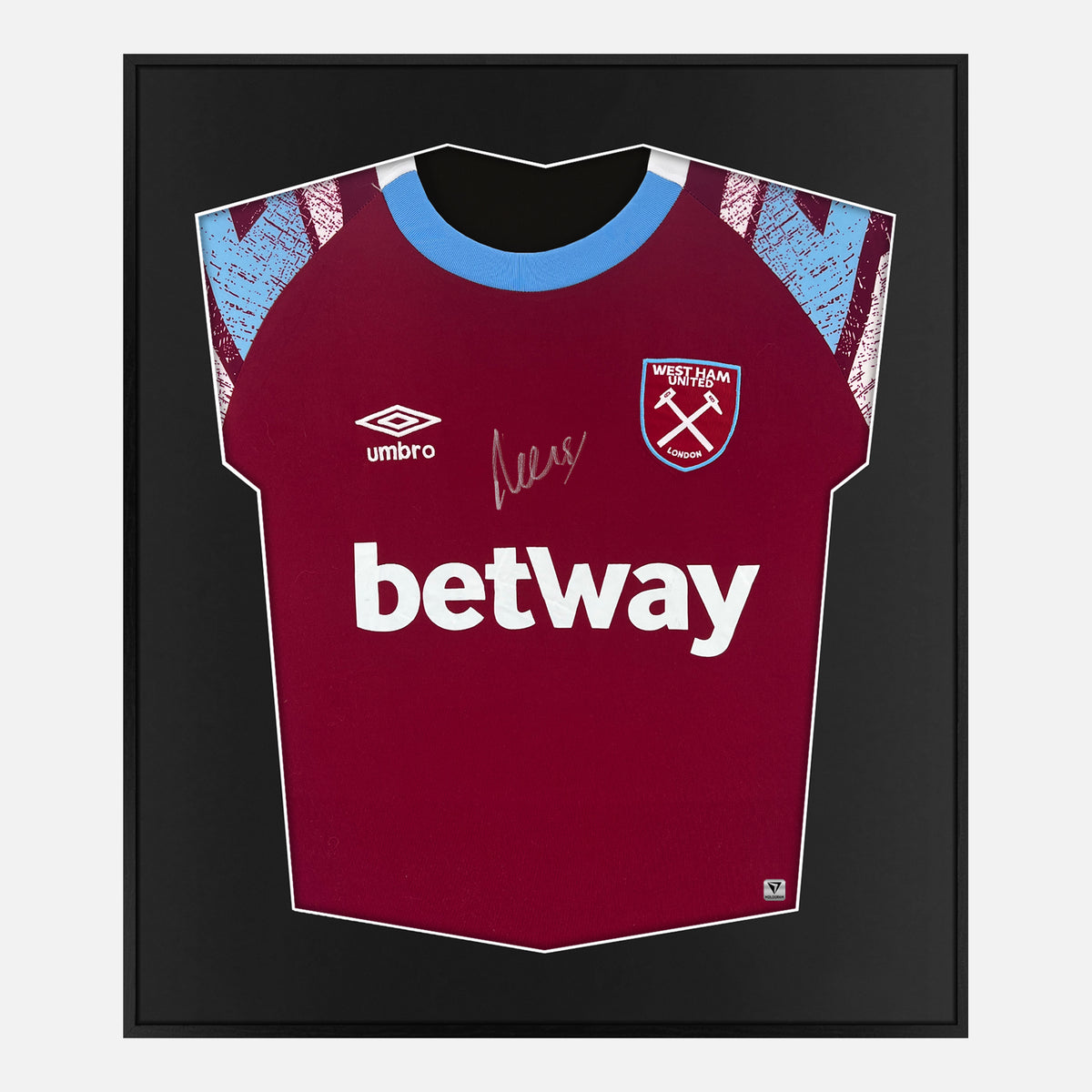 Framed Danny Ings Signed Shirt, West Ham Home [Lite] — Authentic signature with NFC and COA | The Vault