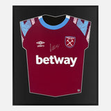Framed Danny Ings Signed West Ham United Shirt 2022-23 Home [Mini]