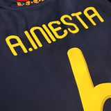 2010 Spain Away Shirt Iniesta 6 World Cup Final v Netherlands [Excellent] M