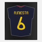 Framed Iniesta Signed Spain Shirt 2010 World Cup Final [Lite]