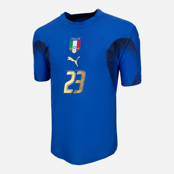 2006 Italy Home Shirt Marco Materazzi 23, World Cup Winners [Excellent] L