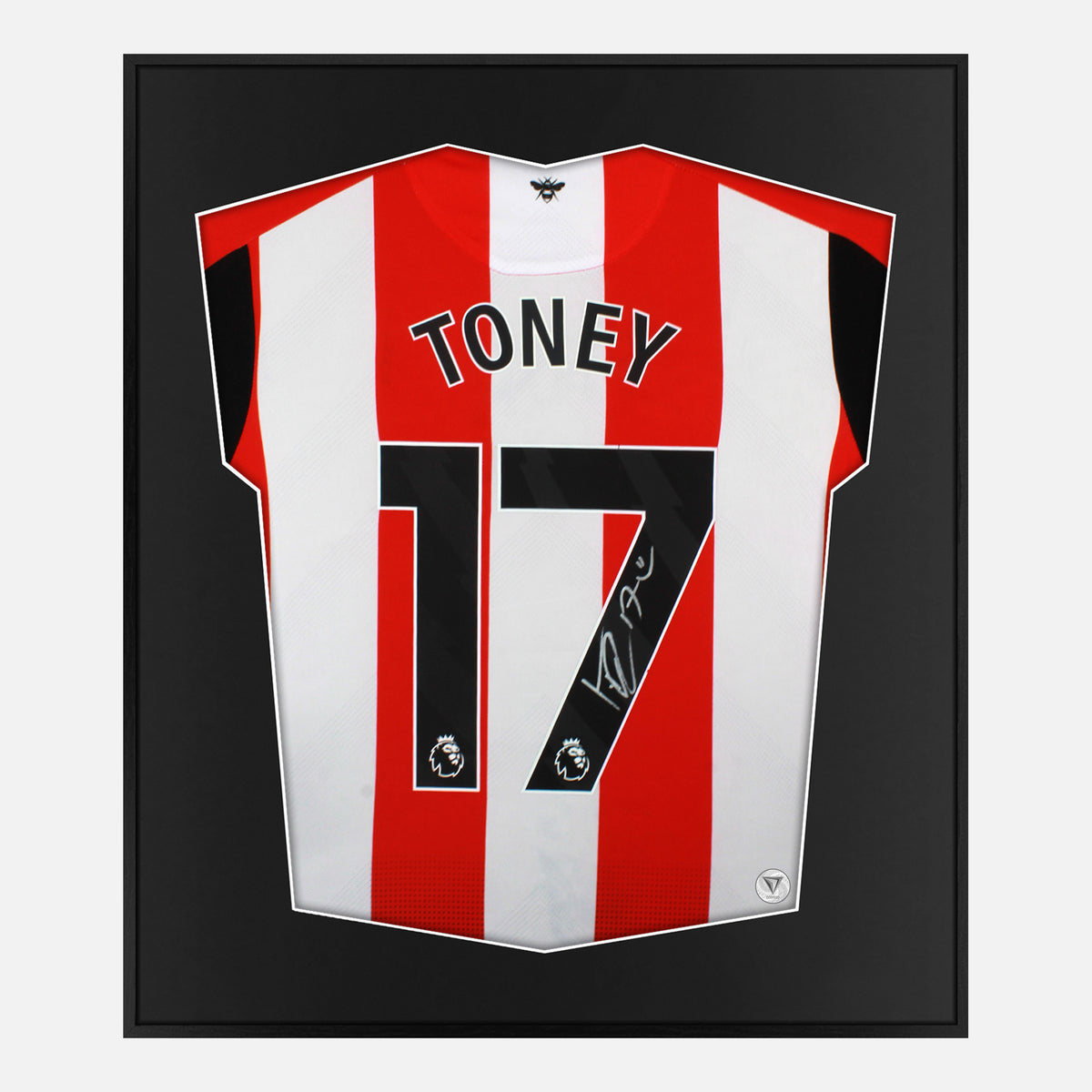 Framed Ivan Toney Signed Shirt, Number 17, Brentford [Lite] — Authentic signature with NFC and COA | The Vault