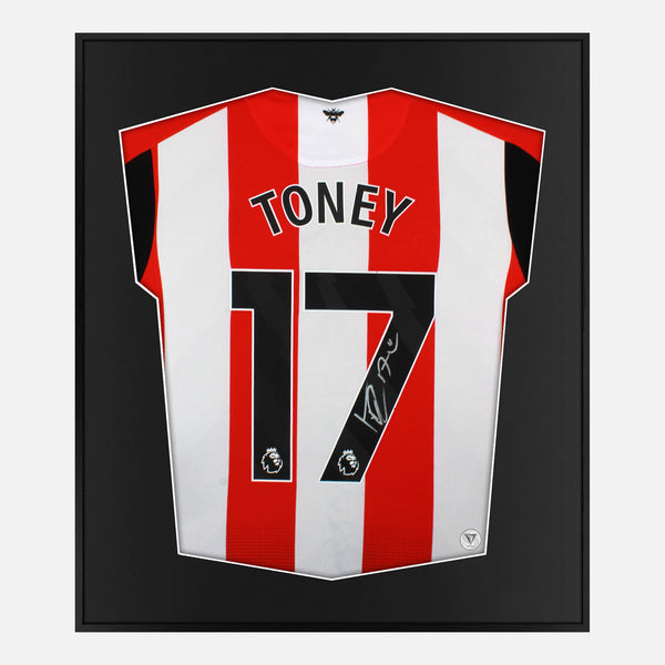 Framed Ivan Toney Signed Brentford Shirt 2023-15 Home [Mini]