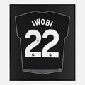 Framed Iwobi Signed Fulham Shirt, Black Third away [Lite]