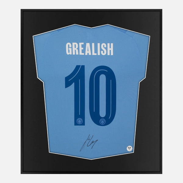 Framed Grealish Signed Shirt, Man City Home Kit [Lite]