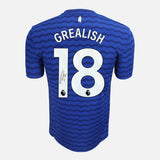 Framed Grealish Signed Shirt, Everton Home [Lite]