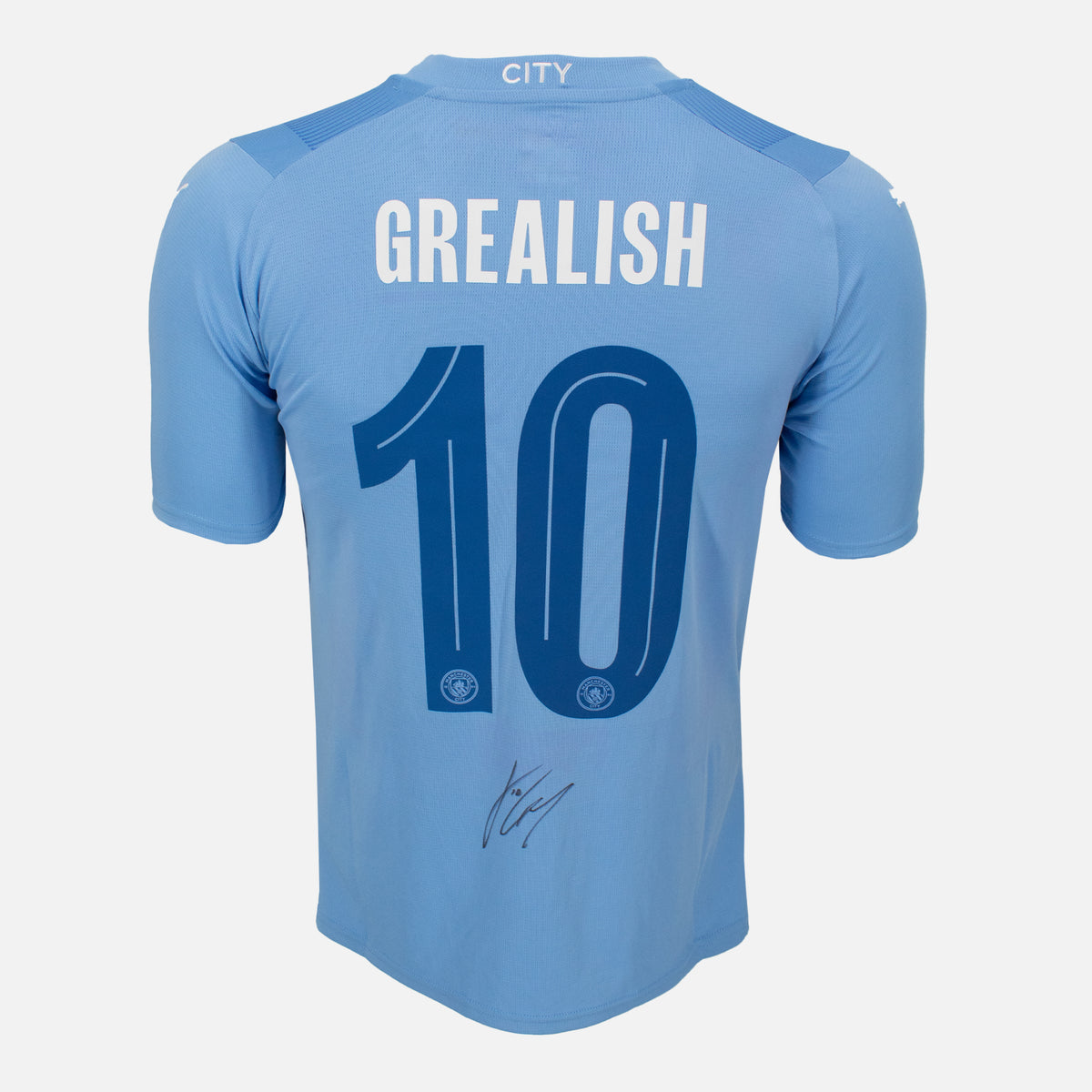 Grealish Signed Manchester City Shirt 2023-24 Home [10] — Manchester City signed shirt from the 2023 to 2024 season | The Vault