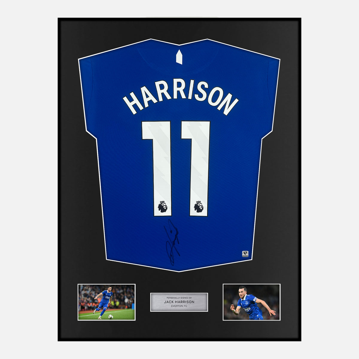 Framed Jack Harrison Signed Everton Shirt 2023-24 Home [Classic] — Verified autograph with NFC and certificate | The Vault