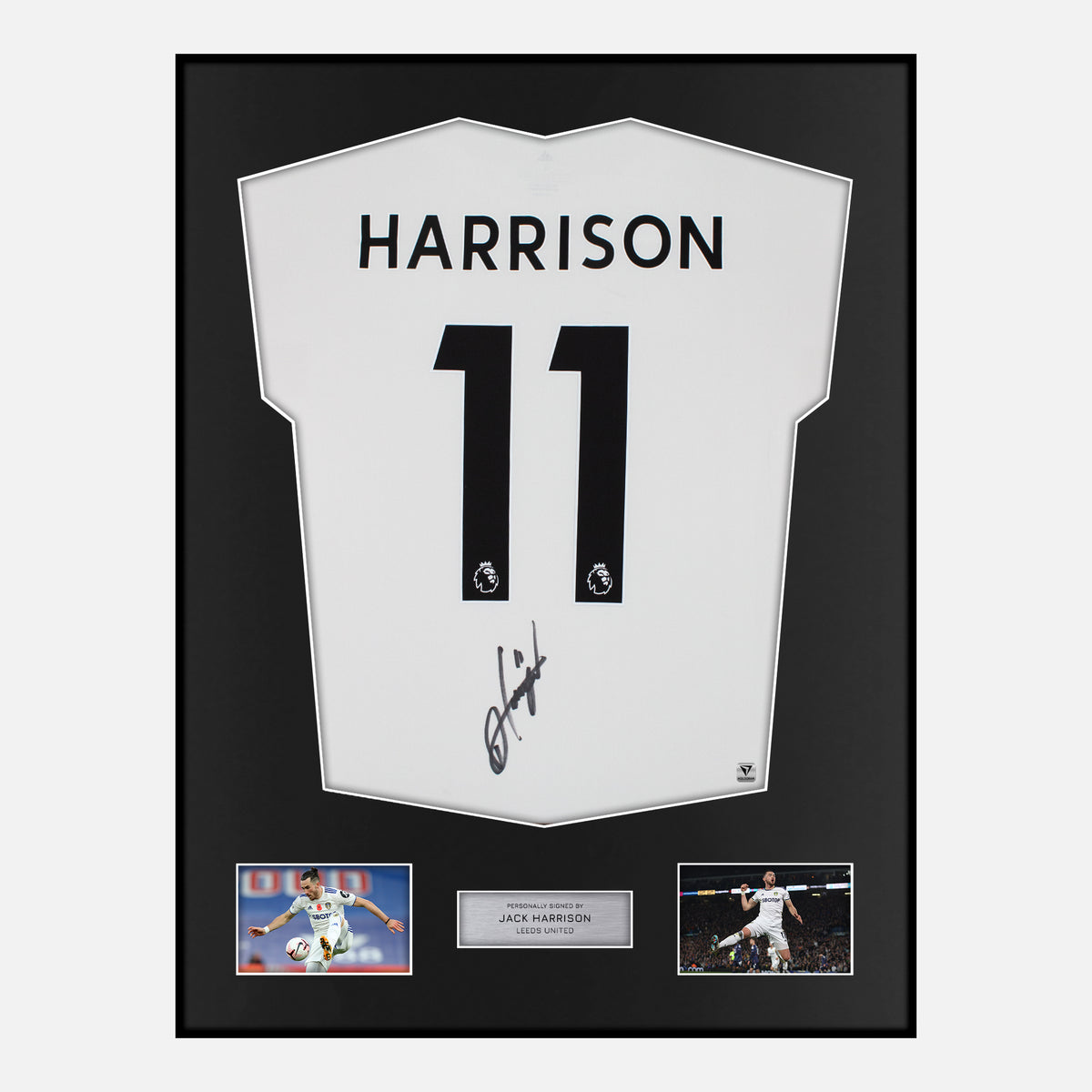 Framed Jack Harrison Signed Leeds United Shirt 2022-23 Home [Classic] — Verified autograph with NFC and certificate | The Vault