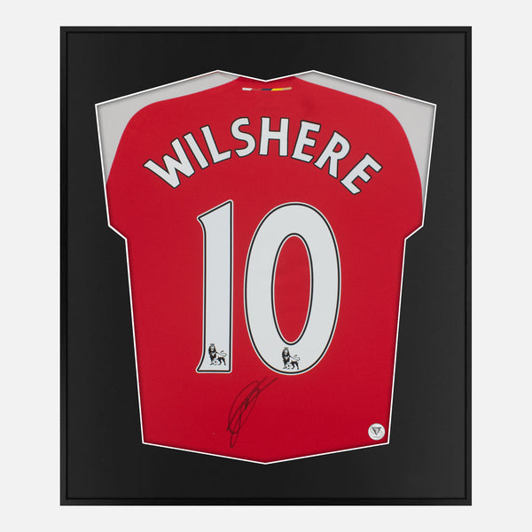 Framed Wilshere Signed Arsenal Shirt, Red Home 10 [Lite]