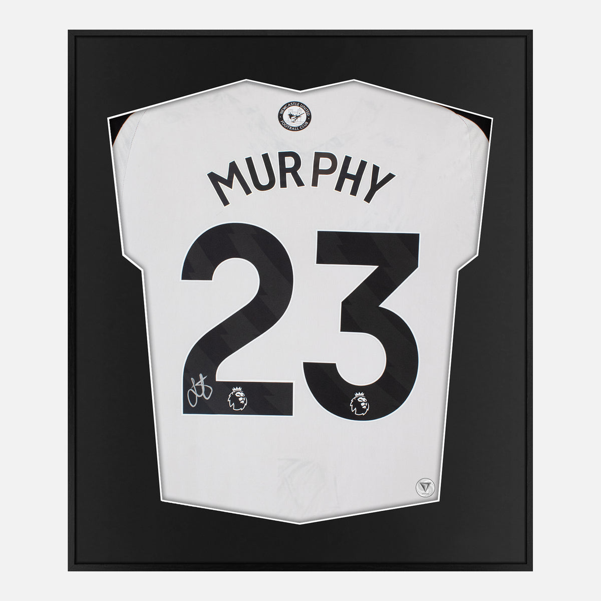 Framed Jacob Murphy Signed Shirt,  Newcastle United Home [Lite] — Authentic signature with NFC and COA | The Vault