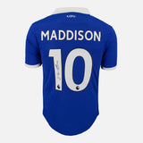 Framed James Maddison Signed Leicester City Shirt 2022-23 Home [Modern]