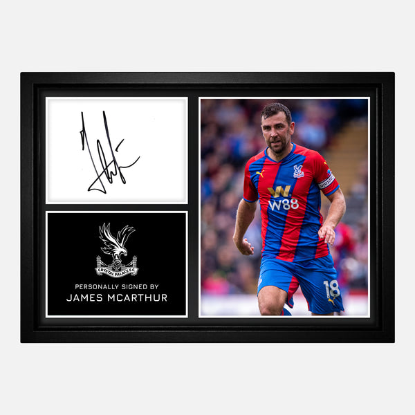 Framed James McArthur Signed Crystal Palace Photo Montage [A4]