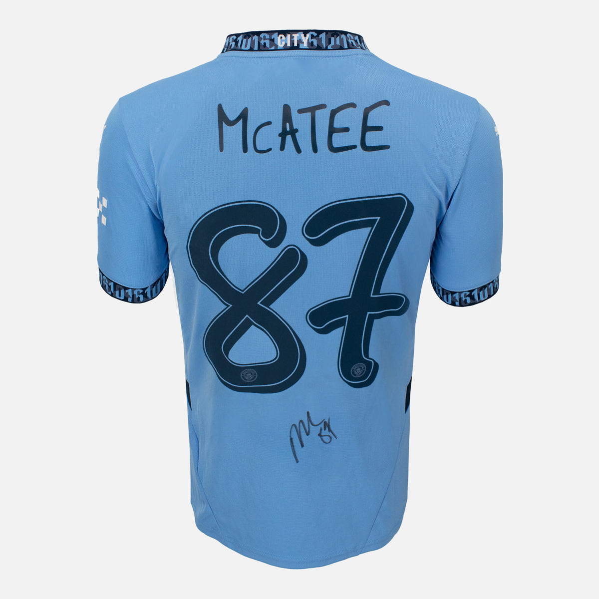 James McAtee Signed Manchester City Shirt 2024-25 Home [87] — Manchester City signed shirt from the 2024 to 2025 season | The Vault