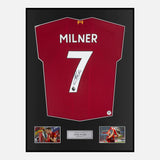 Framed James Milner Signed Liverpool Shirt 2019-20 Home [Classic]