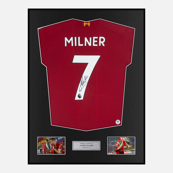 Framed James Milner Signed Liverpool Shirt 2019-20 Home [Classic]