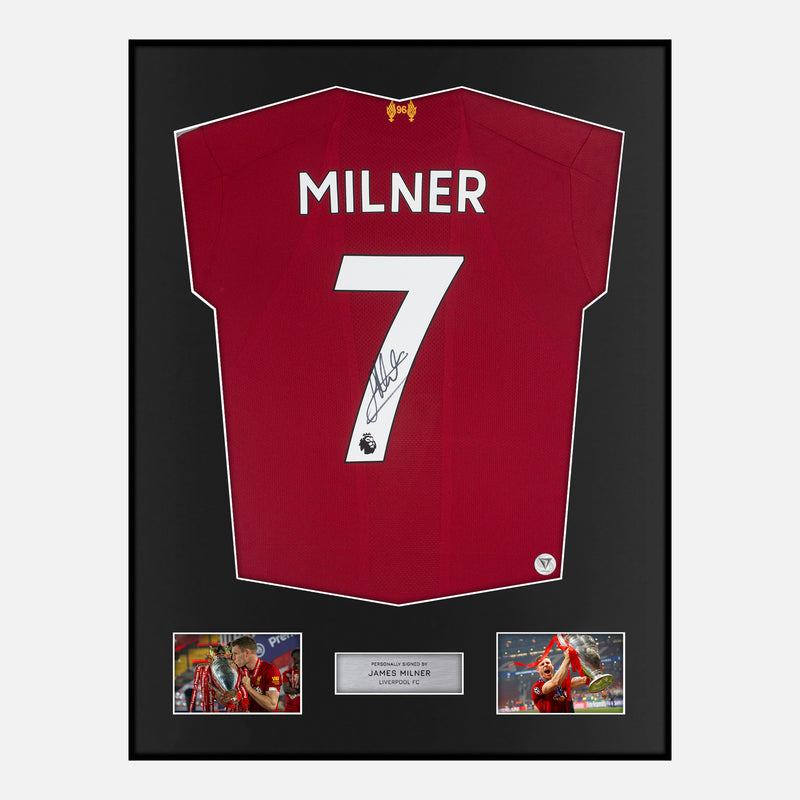 Framed James Milner Signed Liverpool Shirt 2019-20 Home [Classic]
