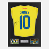 Framed James Rodriguez Signed Colombia Shirt 2024-25 Home [Modern]