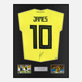 Framed James Rodriguez Signed Colombia Shirt 2018-19 Home [Classic]