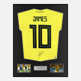 Framed James Rodriguez Signed Colombia Shirt 2018-19 Home [Modern]