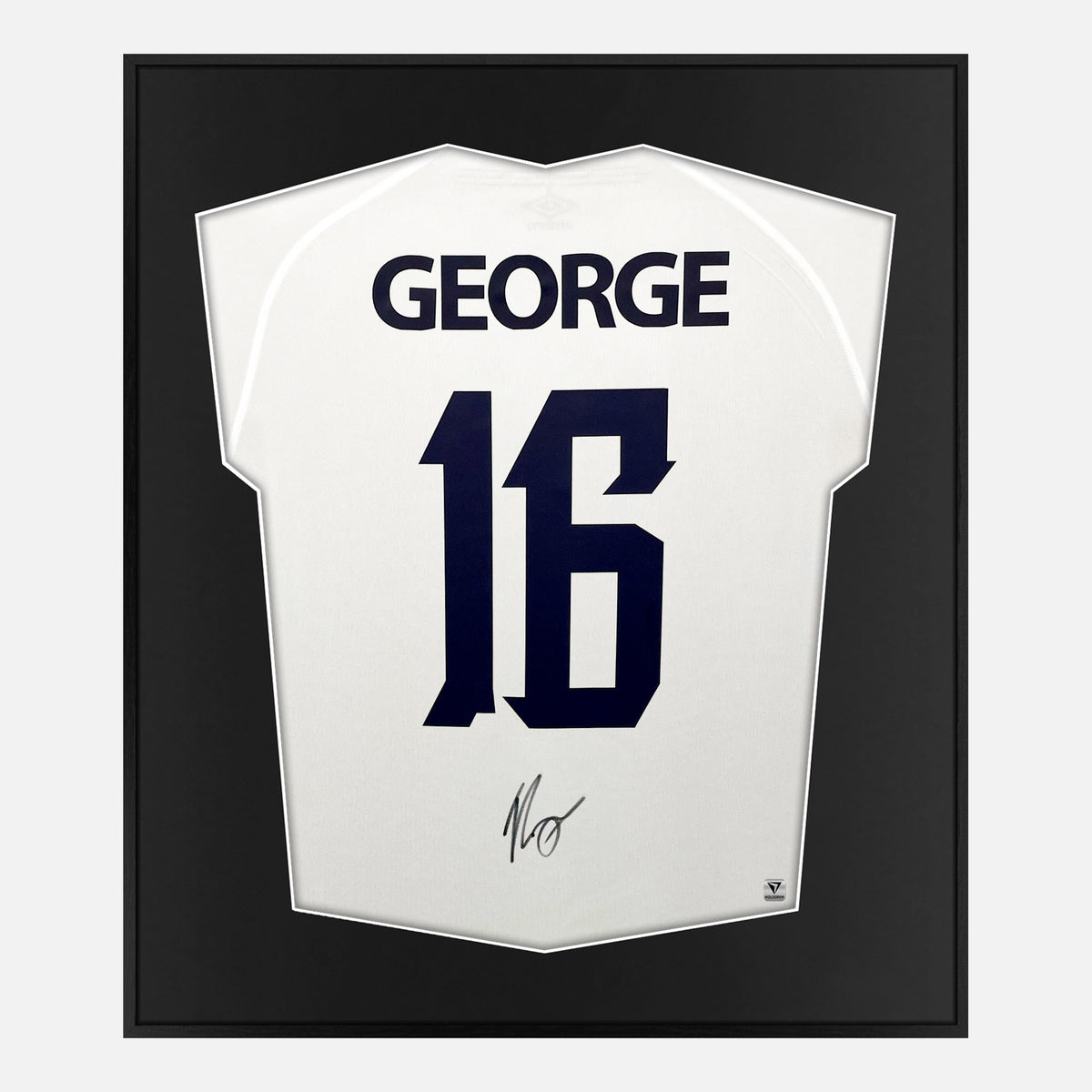 Framed Jamie George Signed England Shirt [Lite] — Authentic signature with NFC and COA | The Vault