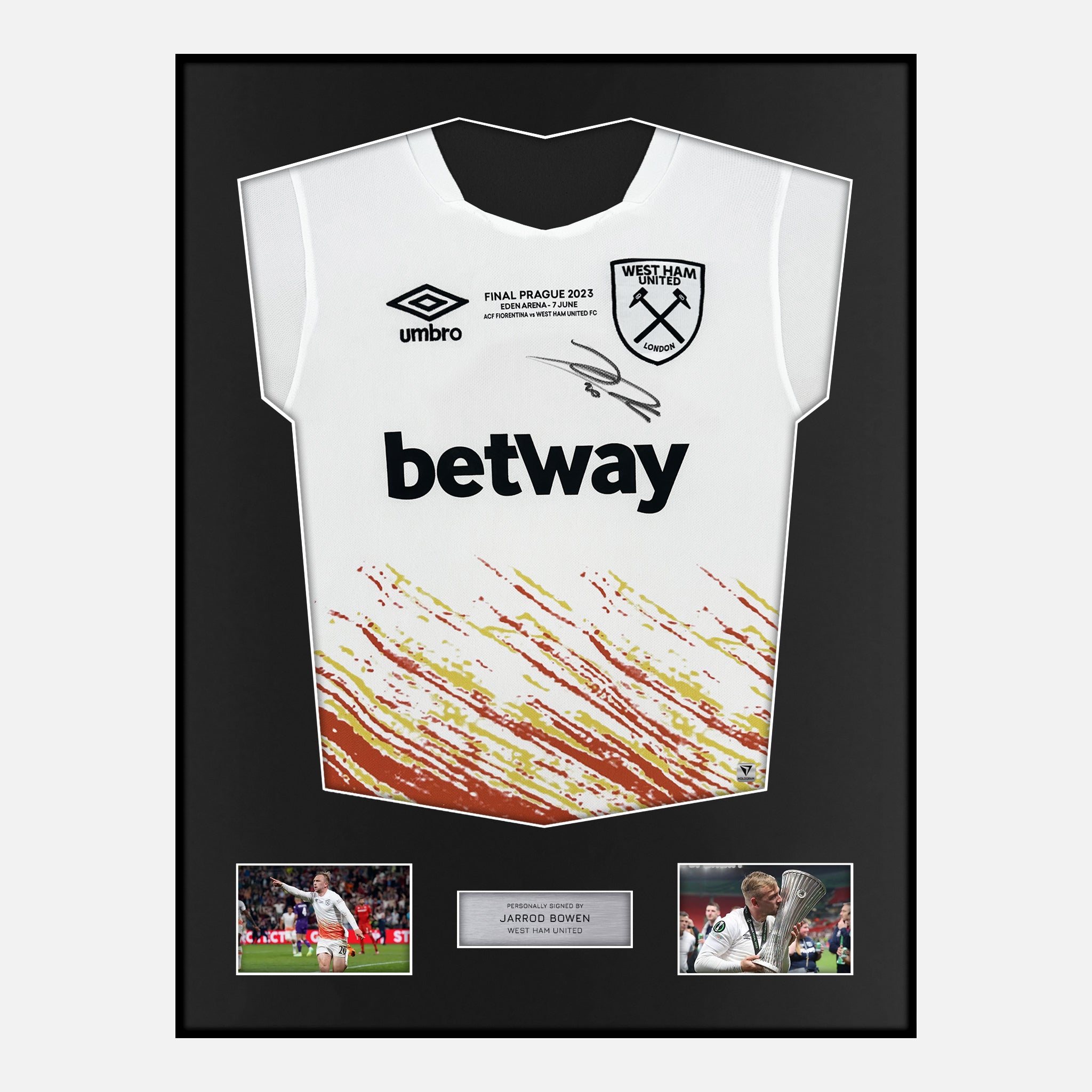 Framed Jarrod Bowen Signed West Ham Shirt 2023 Conference Final [Moder ...