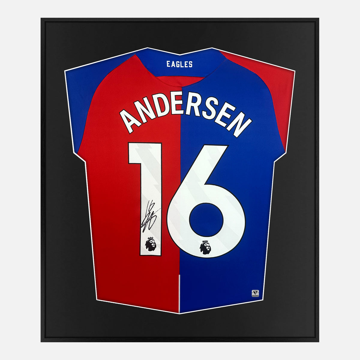 Framed Andersen Signed Shirt, Crystal Palace Home [Lite] — Authentic signature with NFC and COA | The Vault