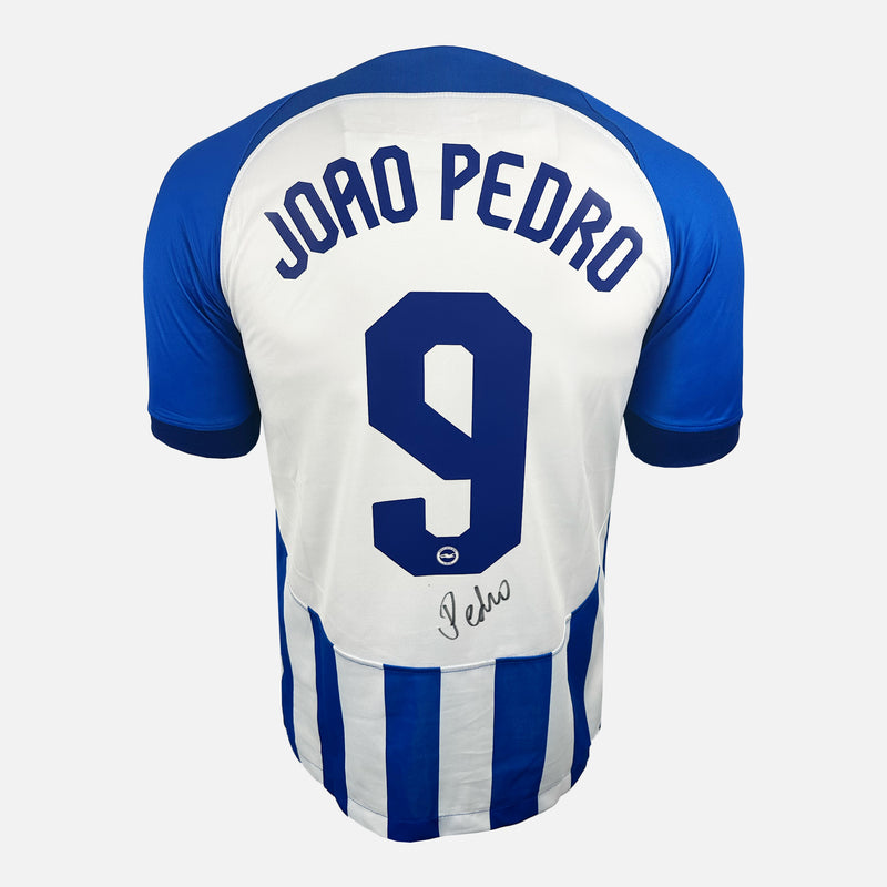 Framed Joao Pedro Signed Brighton Shirt Home 2023-24 [Modern]