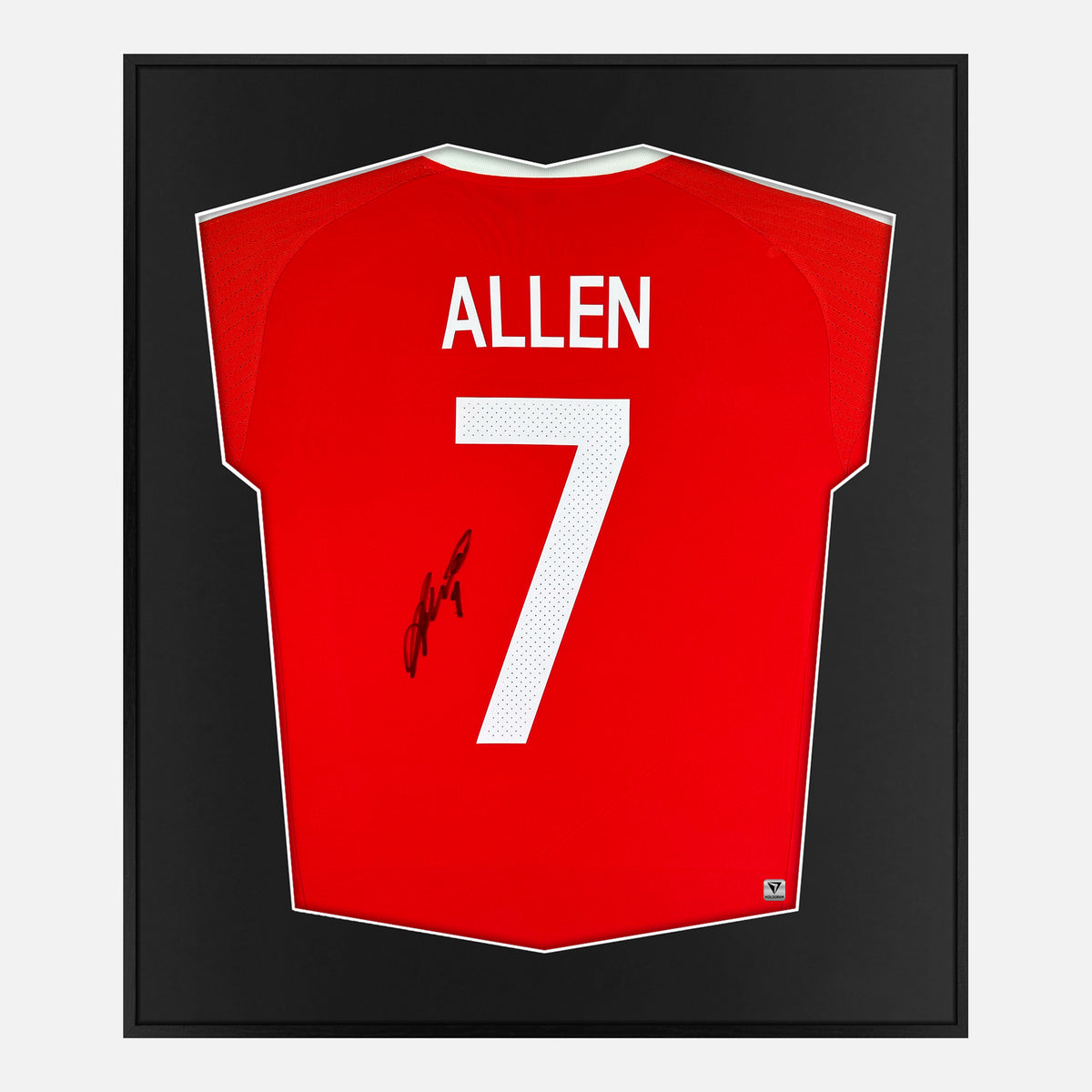 Framed Joe Allen Signed Shirt, Wales Euro 2016 Semi-Final [Lite] — Lite framed Wales shirt signed by Joe Allen | The Vault