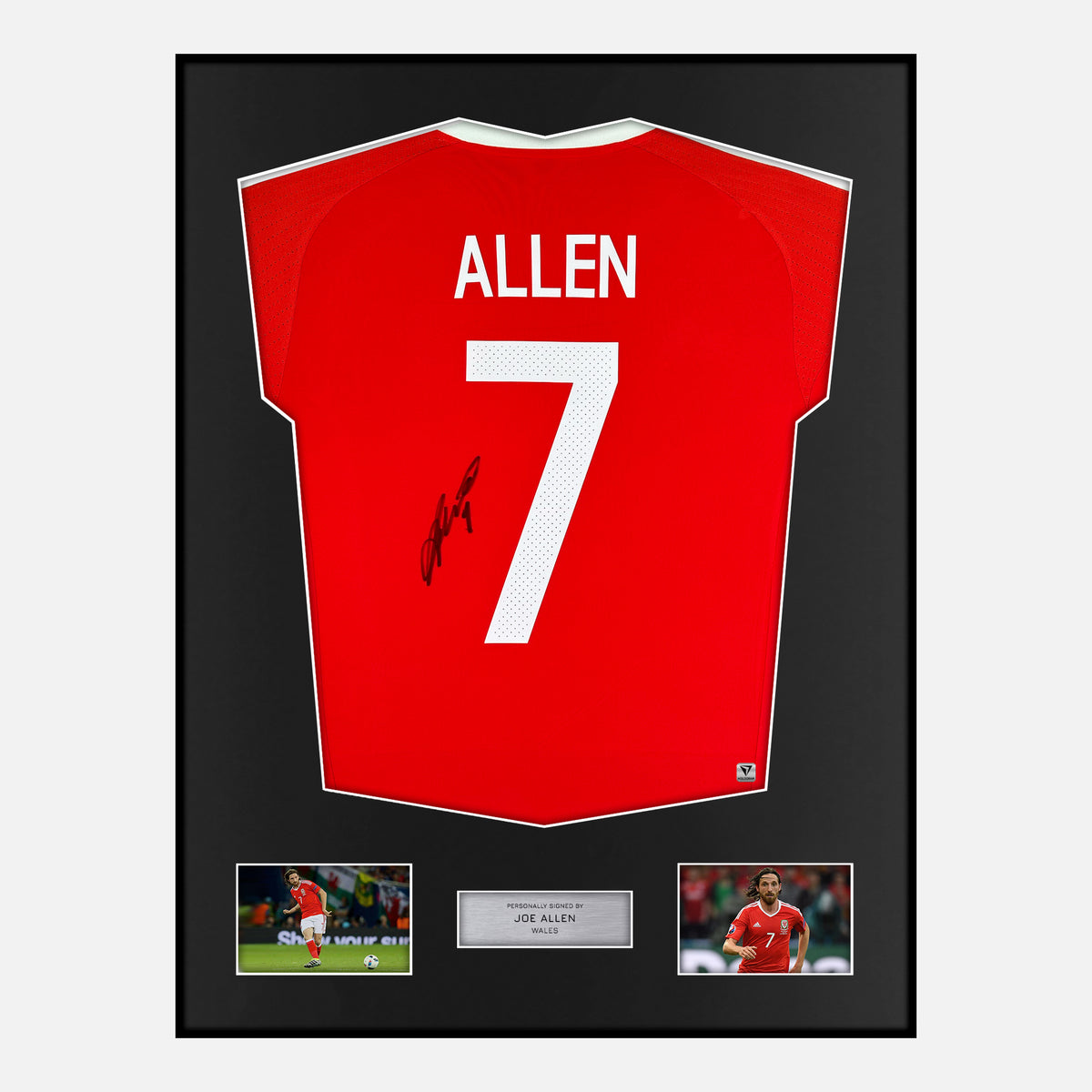 Framed Joe Allen Signed Wales Shirt Euro 2016 [Classic] — Classic framed Wales shirt signed by Joe Allen | The Vault