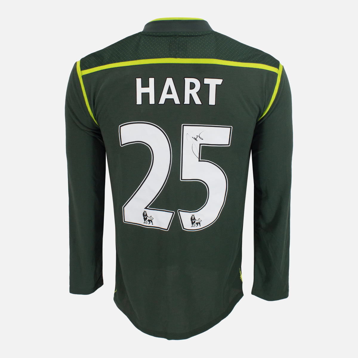 Joe Hart Signed Manchester City Shirt 2011-12 Goalkeeper [25] — Manchester City signed shirt from the 2011 to 2012 season | The Vault