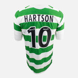 Framed John Hartson Signed Celtic Shirt 2005-07 Home [Modern]