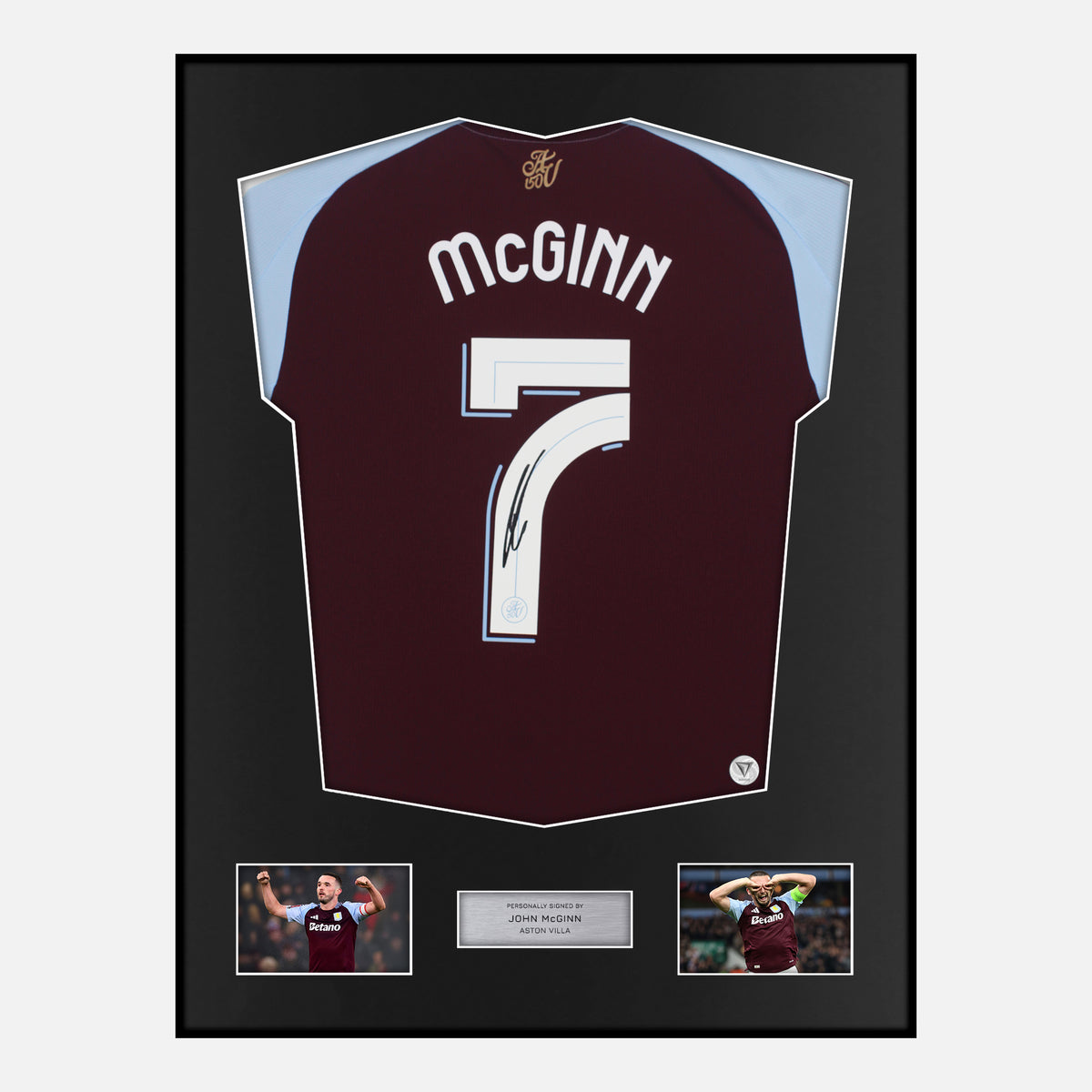 Framed John McGinn Signed Aston Villa Shirt 2024-25 Home [Classic] — Verified autograph with NFC and certificate | The Vault