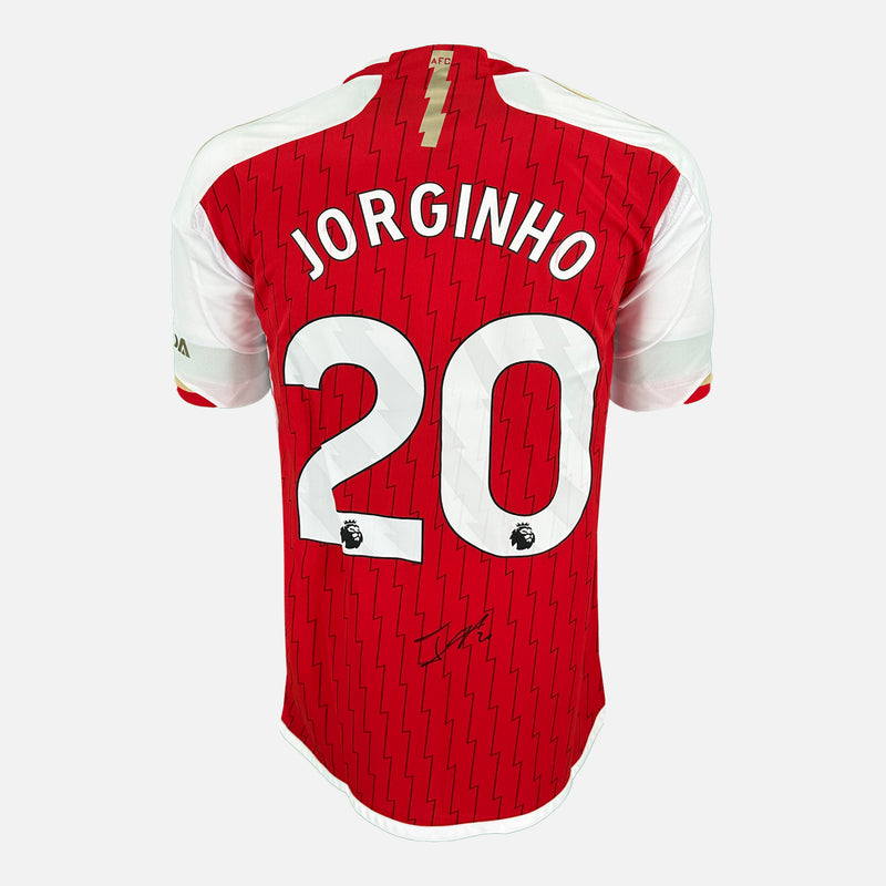Framed Jorginho Signed Arsenal Shirt 2023-24 Home [Modern]