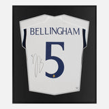 Framed Bellingham Signed Shirt, 2023-24 Real Madrid Home [Lite]