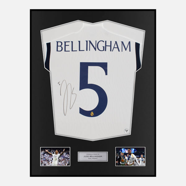 Framed Jude Bellingham Signed Real Madrid Shirt 2023-24 Home [Classic]