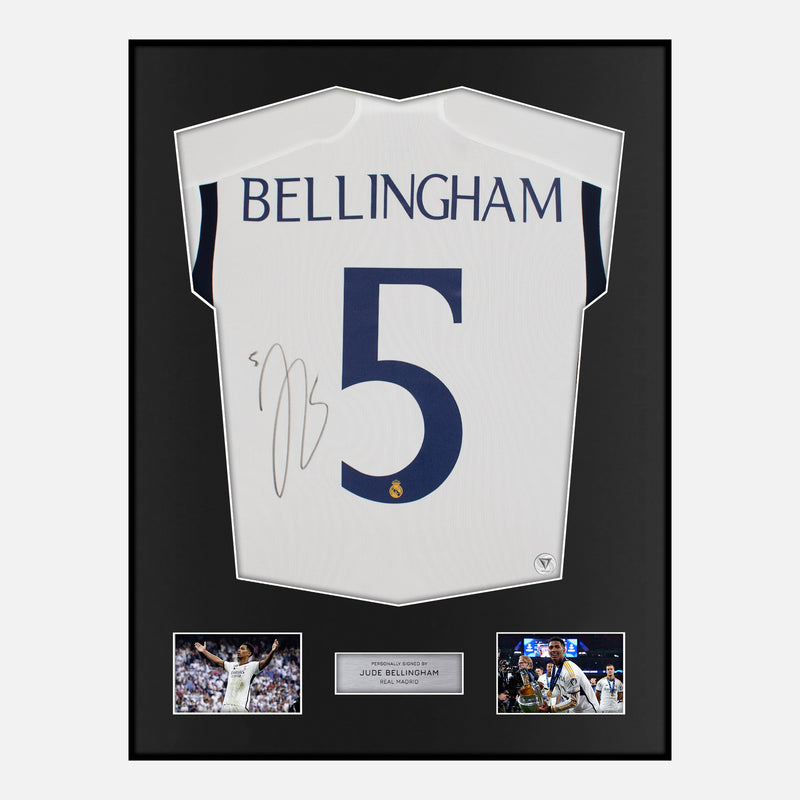 Framed Jude Bellingham Signed Real Madrid Shirt 2023-24 Home [Classic]
